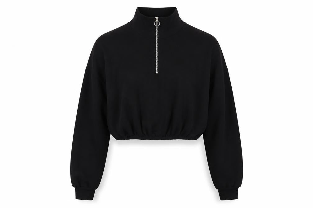 Missguided Womens Black Polyester Pullover Sweatshirt Size 12 Zip