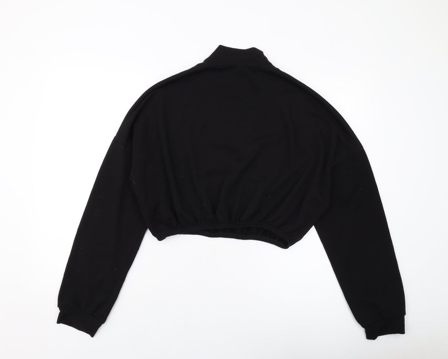 Missguided Womens Black Polyester Pullover Sweatshirt Size 12 Zip