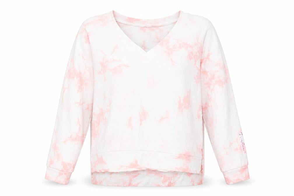 Top Secret Womens Pink Geometric Cotton Pullover Sweatshirt Size 10 Pullover