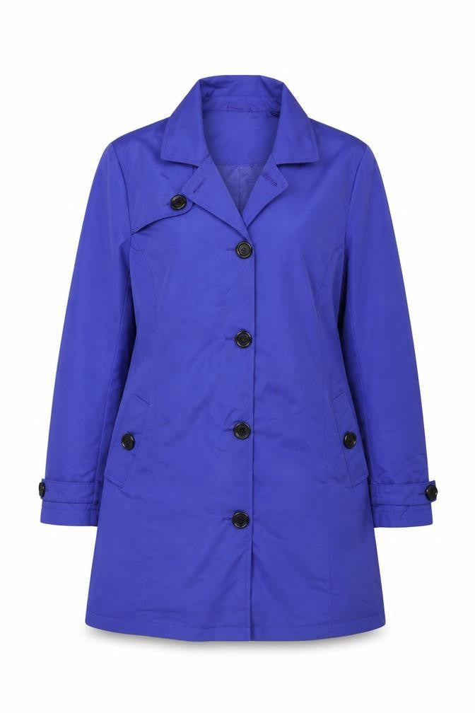 Damart Womens Blue Overcoat Coat Size 16 Button