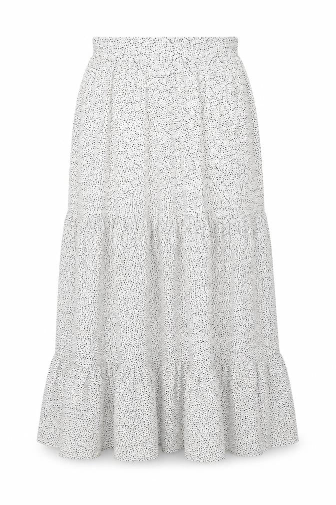 H&M Womens White Geometric Polyester A-Line Skirt Size 30 in Zip