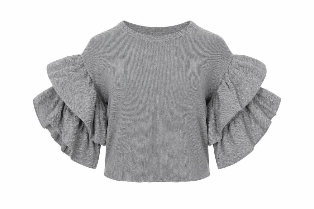 H&,M Womens Silver Round Neck Viscose Pullover Jumper Size S