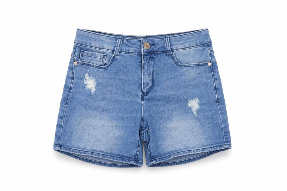 RE DENIM Womens Blue Cotton Boyfriend Shorts Size 10 L6 in Regular Button