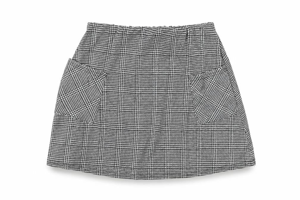 Select Womens Black Plaid Polyester Mini Skirt Size 12
