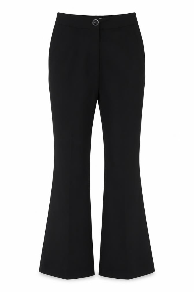 Silenzi Womens Black Polyester Trousers Size 4 L29 in Regular Button