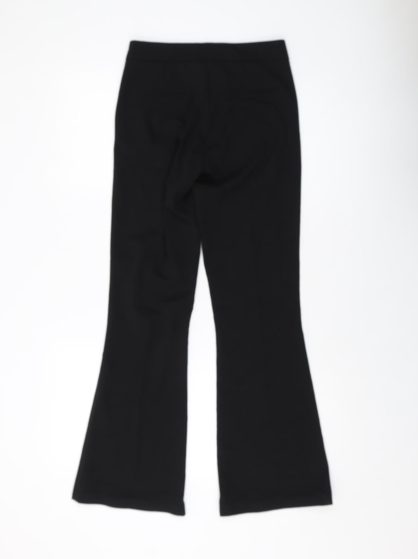 Silenzi Womens Black Polyester Trousers Size 4 L29 in Regular Button