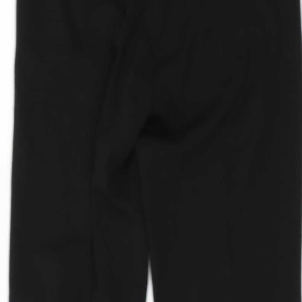 Silenzi Womens Black Polyester Trousers Size 4 L29 in Regular Button