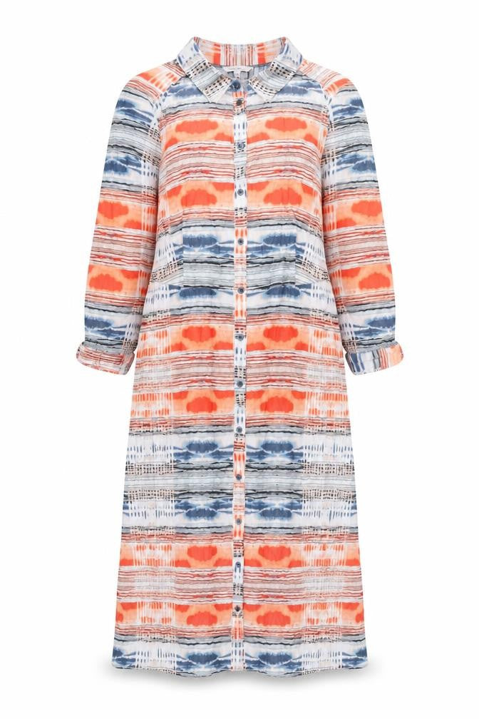 Sandwich Womens Multicoloured Geometric Viscose Shirt Dress Size 14 Collared Button