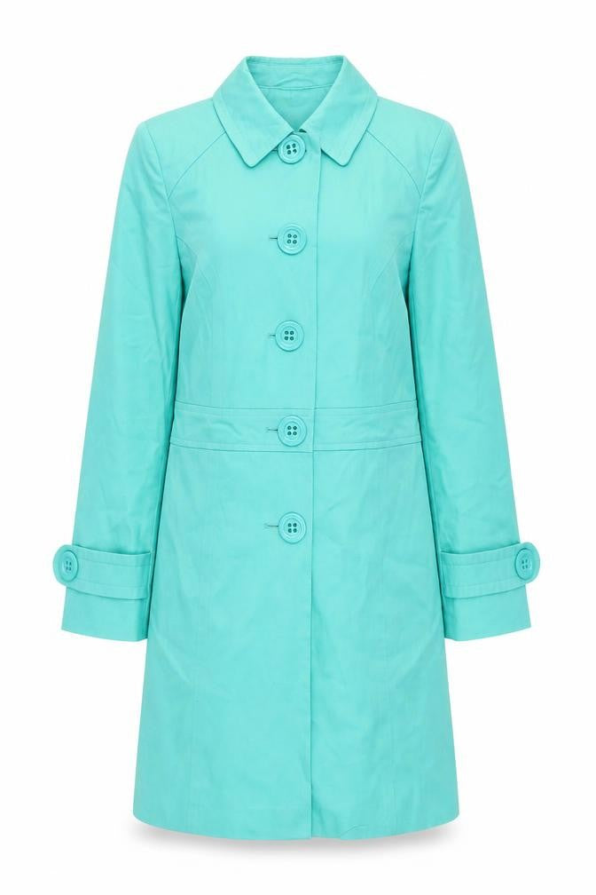 Debenhams Womens Blue Overcoat Coat Size 8 Button