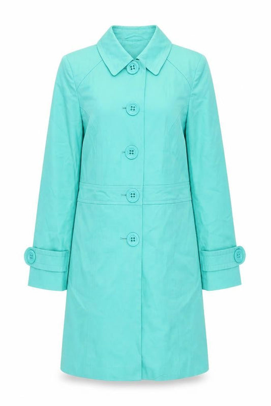 Debenhams Womens Blue Overcoat Coat Size 8 Button