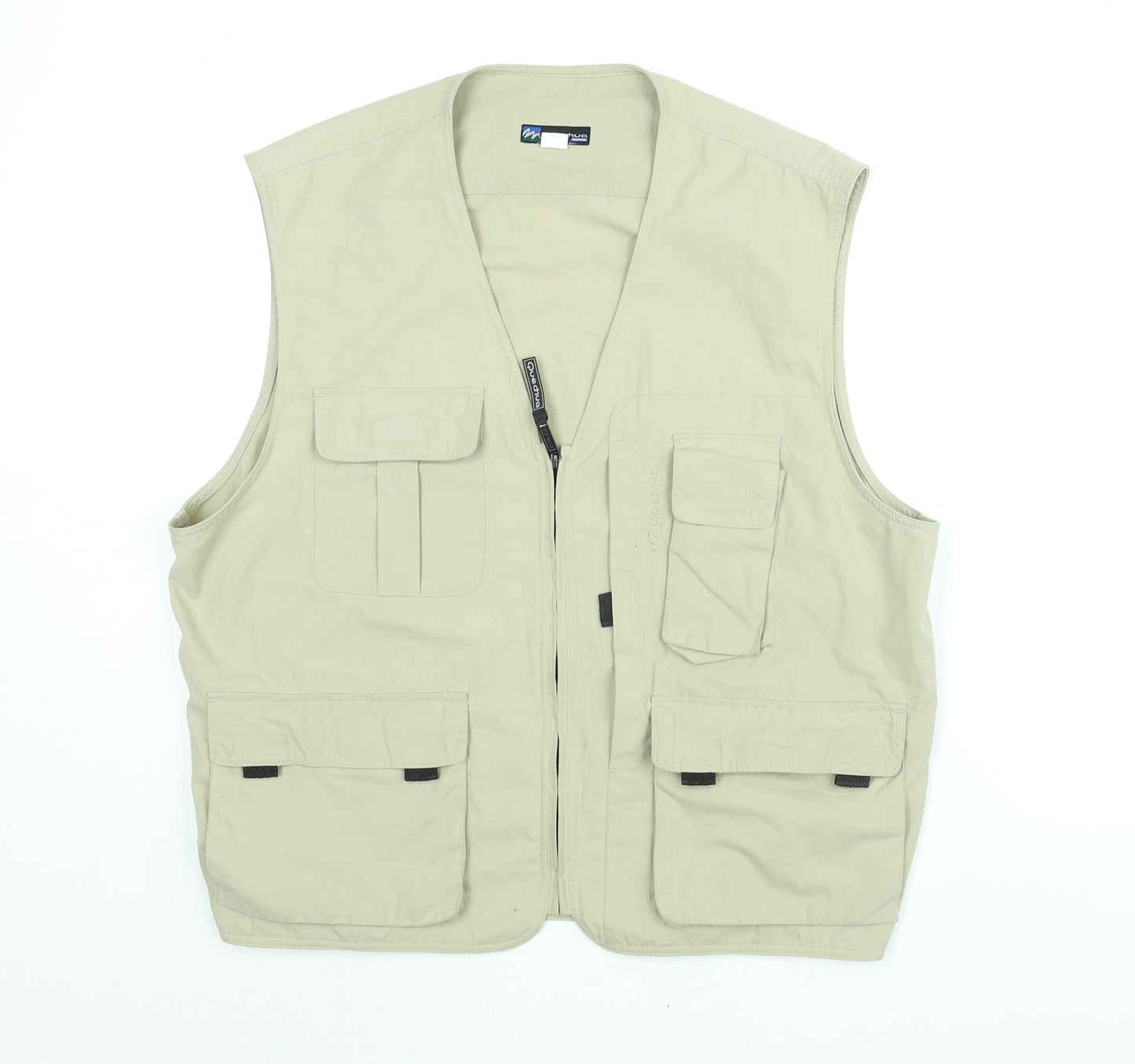 Quechua Mens Beige Jacket Waistcoat Size XL Zip - Pocket
