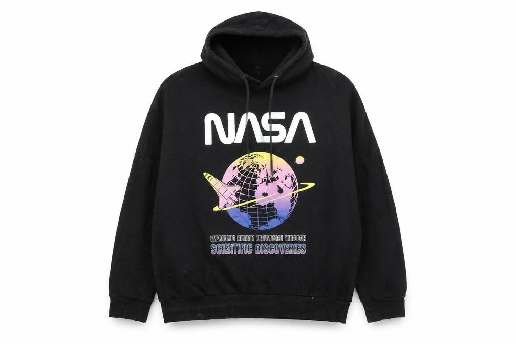 Divided by H&M Womens Black Cotton Pullover Hoodie Size M Pullover - NASA Planet