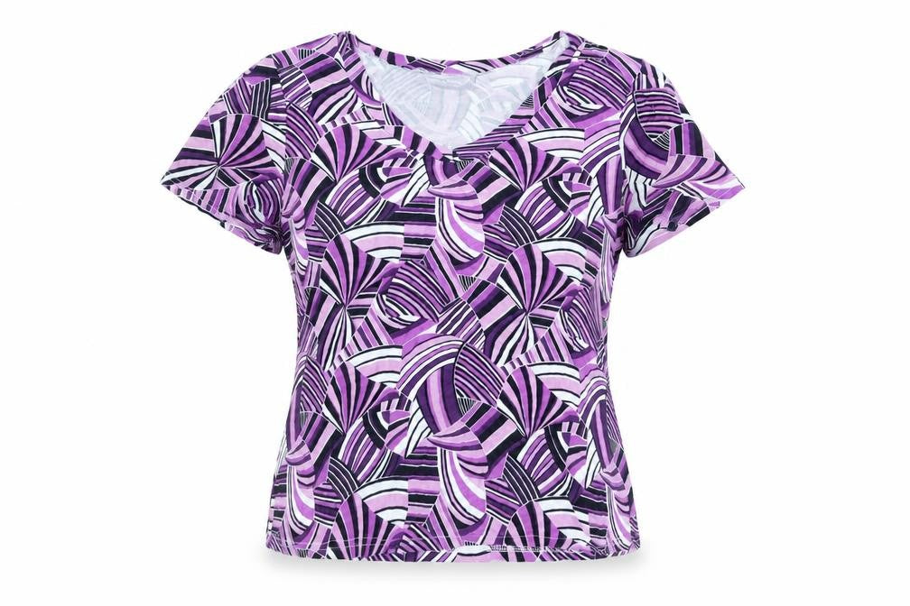 Autonomy Womens Orange Geometric Viscose Basic Blouse Size 18 V-Neck