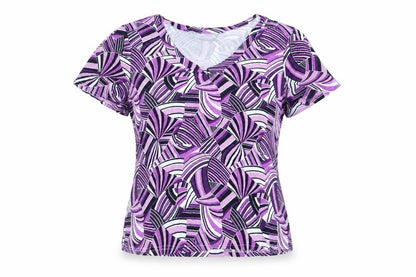 Autonomy Womens Orange Geometric Viscose Basic Blouse Size 18 V-Neck
