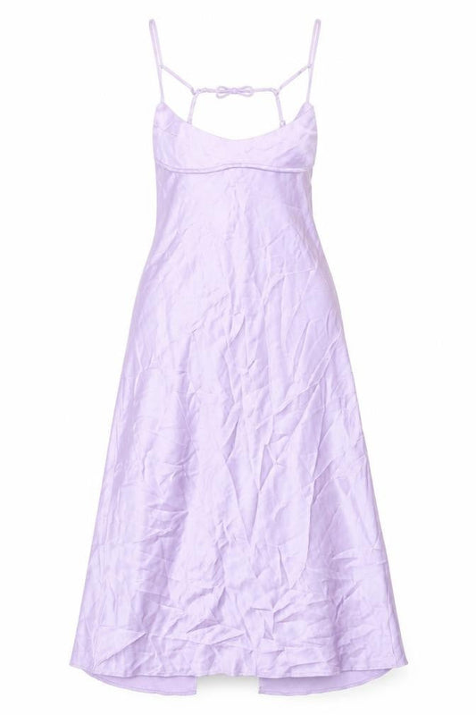 Zara Womens Purple Polyester Slip Dress Size L Scoop Neck Zip