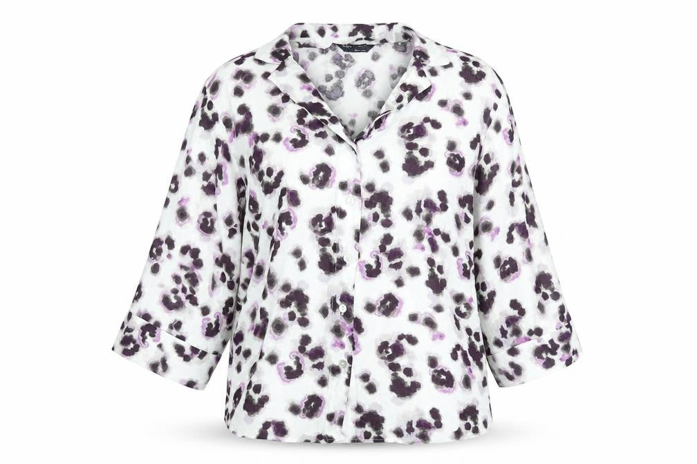 Marks & Spencer Womens Multicoloured Geometric Viscose Basic Blouse Size 12 Collared
