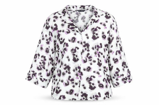 Marks and Spencer Womens Multicoloured Geometric Viscose Basic Blouse Size 12 Collared