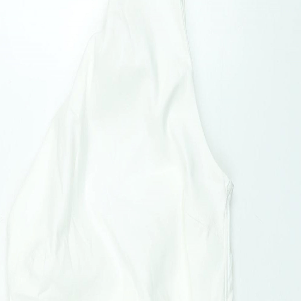 Zara Womens White Polyester Basic Blouse Size S One Shoulder - Asymmetric Hem