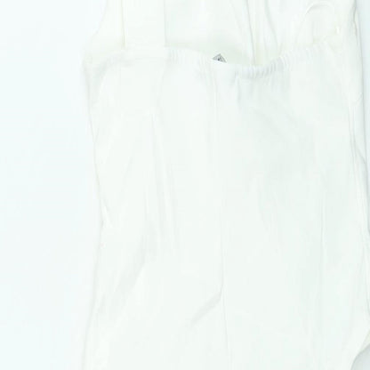 Zara Womens White Polyester Basic Blouse Size S One Shoulder - Asymmetric Hem