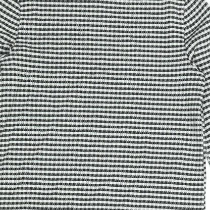 Brand and care label for Miss Selfridge women’s black check polyester tunic blouse, size UK 6, mock neck - side slits