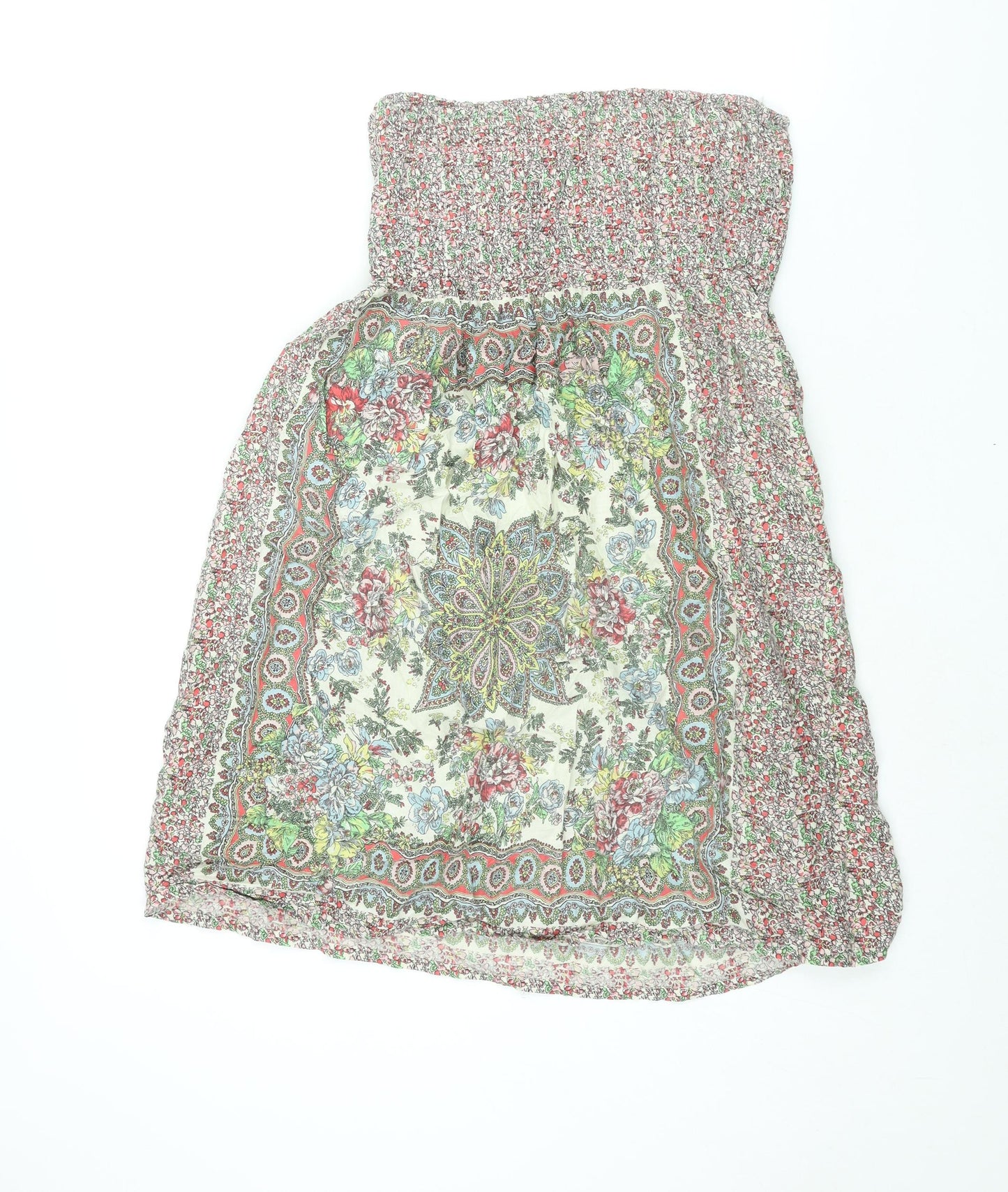 New Look Womens Multicoloured Geometric Cotton A-Line Size 12 Square Neck Pullover
