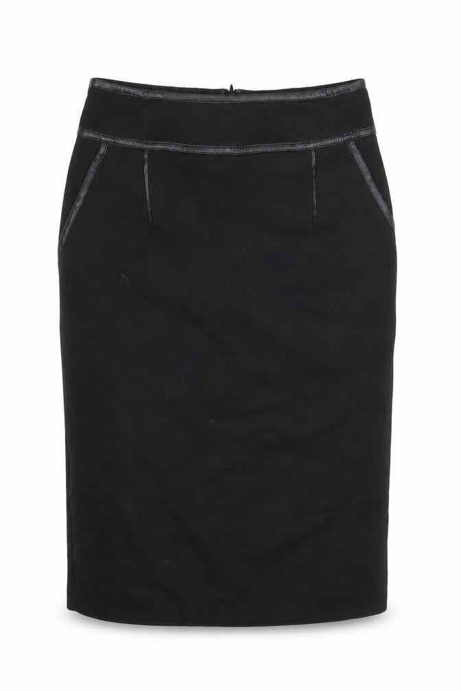 Simon Jefferey Womens Black Polyester Straight & Pencil Skirt Size 12 Zip