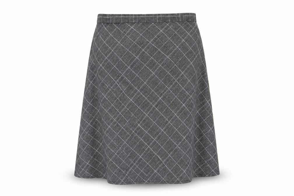 Bonmarché Womens Grey Check Polyester A-Line Skirt Size 20
