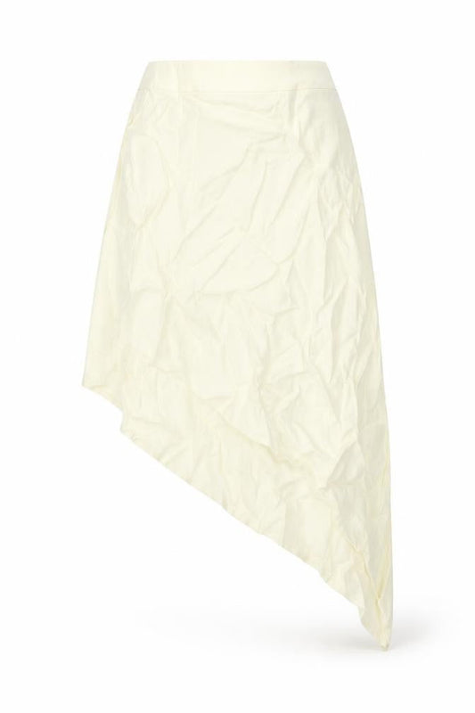 Zara Womens Ivory Viscose A-Line Skirt Size XS Zip - Asymmetric Hem