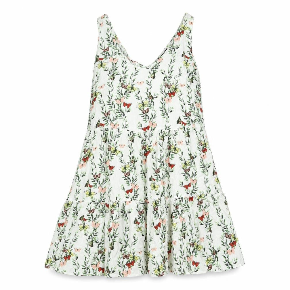 VERO MODA Womens Multicoloured Floral Viscose A-Line Size M V-Neck Pullover - Smocked
