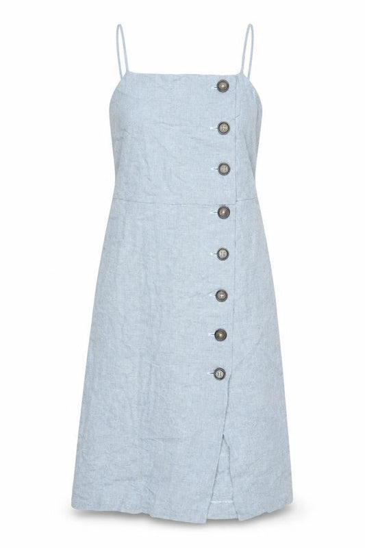 Warehouse Womens Blue Viscose Shift Size 12 Square Neck Zip - Button Detail