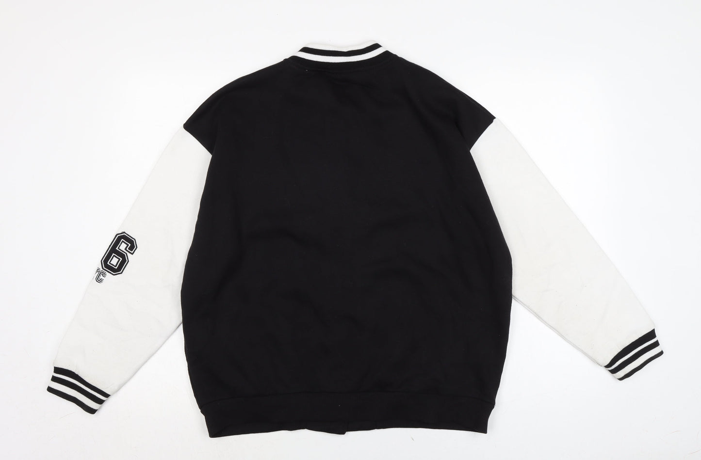 New Look Boys Black Cotton Cardigan Sweatshirt Size 14-15 Years Snap