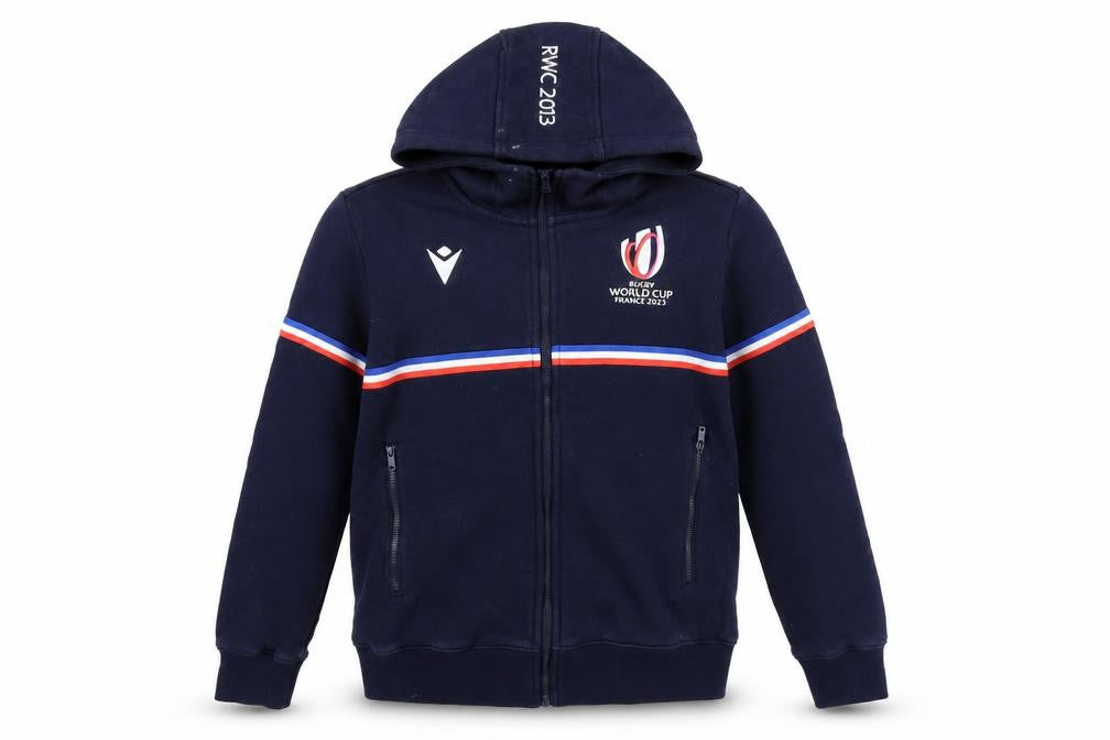 Macron Boys Blue Cotton Full Zip Hoodie Size M