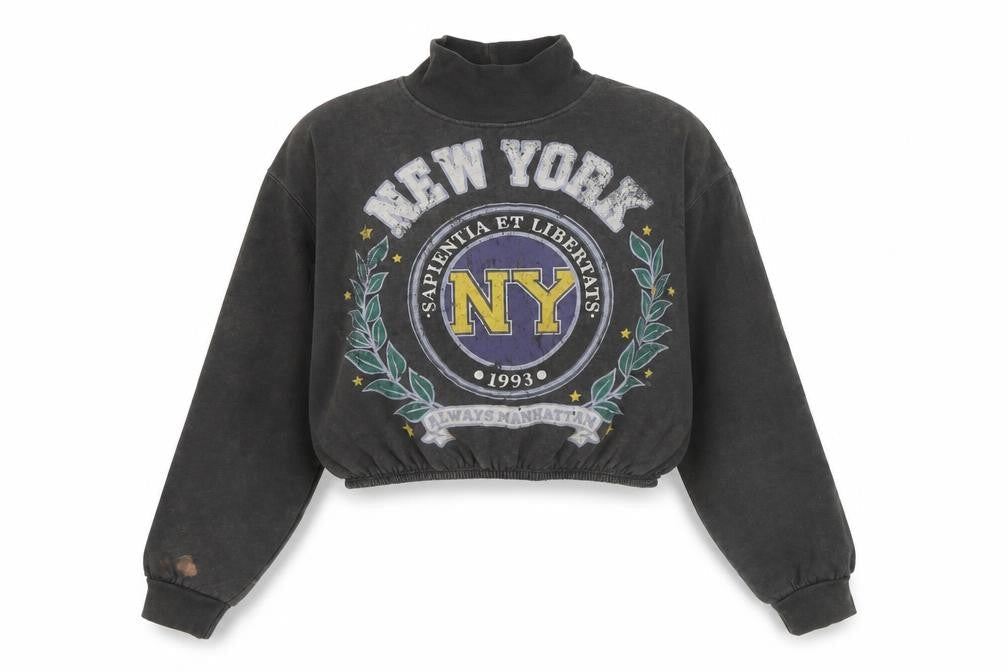Zara Womens Grey Cotton Pullover Sweatshirt Size L