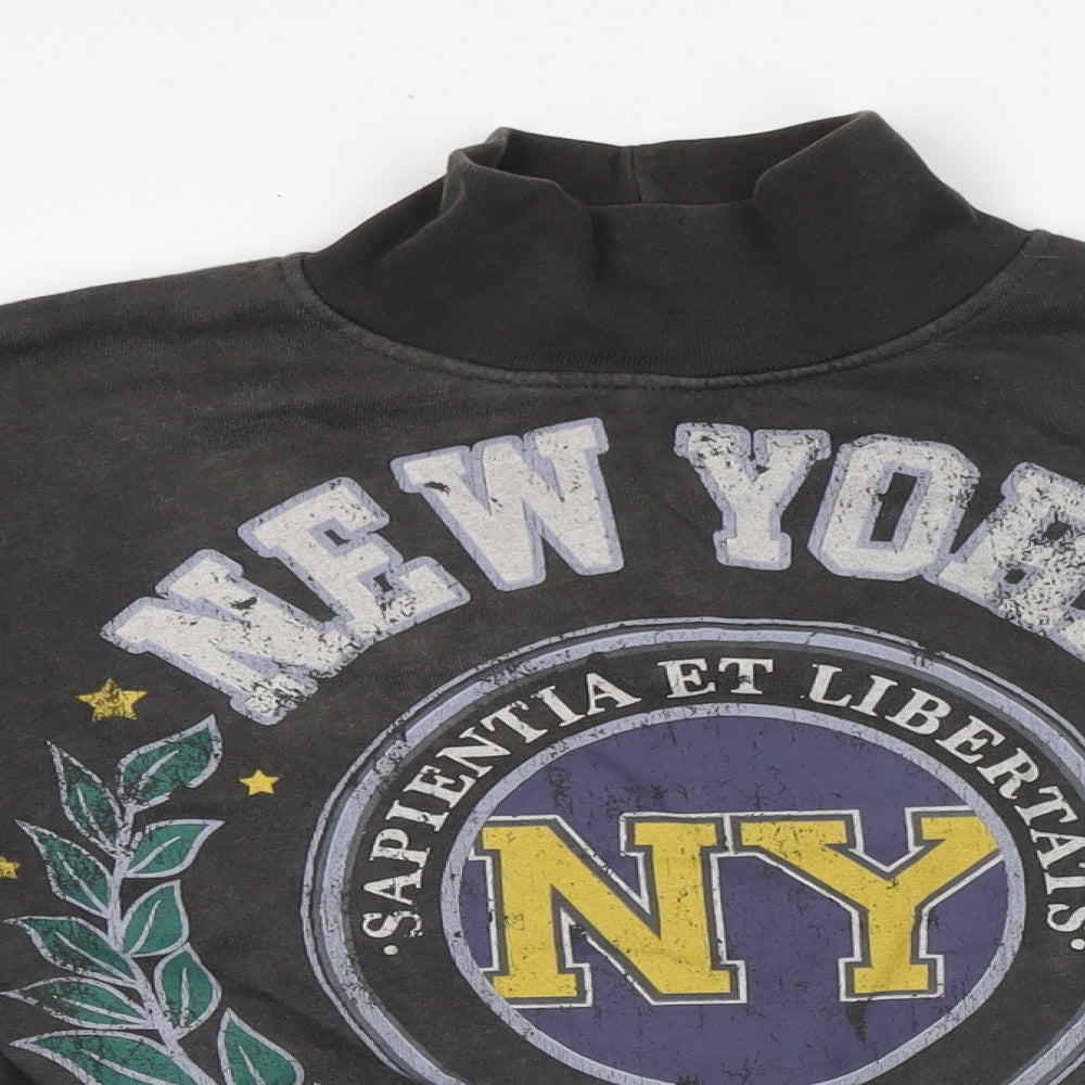 Zara Womens Grey Cotton Pullover Sweatshirt Size L