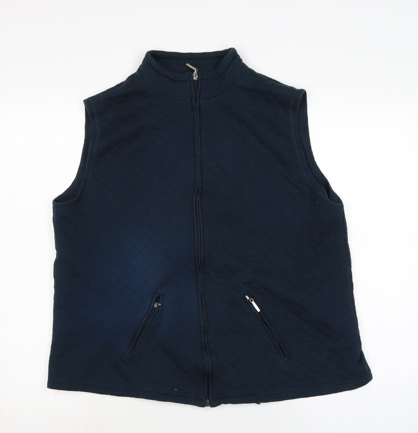 Bonmarché Womens Blue Gilet Waistcoat Size M Zip