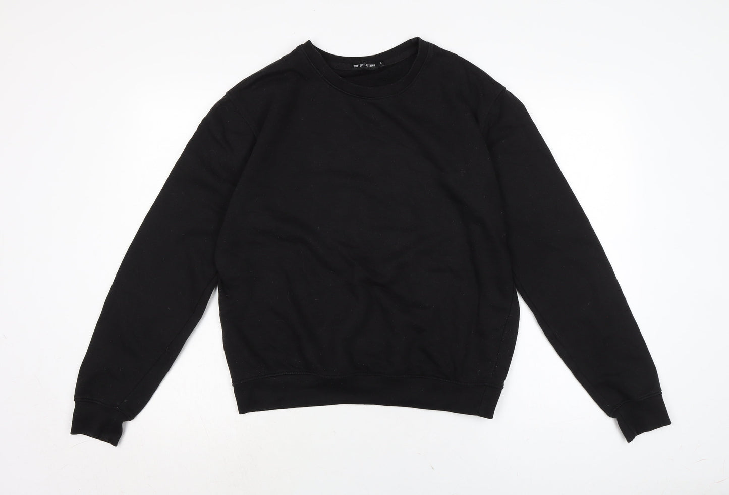 PRETTYLITTLETHING Womens Black Cotton Pullover Sweatshirt Size S