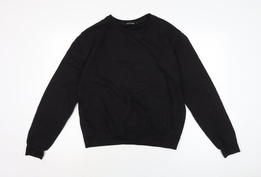 PRETTYLITTLETHING Womens Black Cotton Pullover Sweatshirt Size S