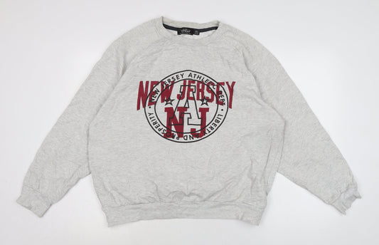 Topman Mens Grey Cotton Pullover Sweatshirt Size M