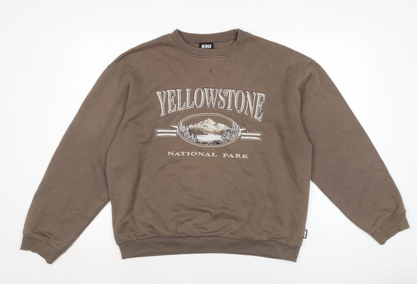 Minga Mens Brown Cotton Pullover Sweatshirt Size M