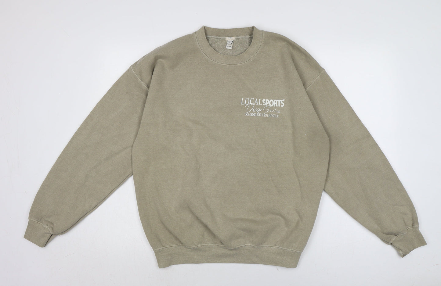 In a another world Mens Beige Cotton Pullover Sweatshirt Size S