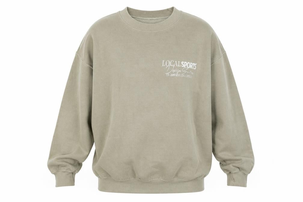 In a another world Mens Beige Cotton Pullover Sweatshirt Size S
