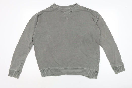 Pull&Bear Womens Grey Cotton Pullover Sweatshirt Size M