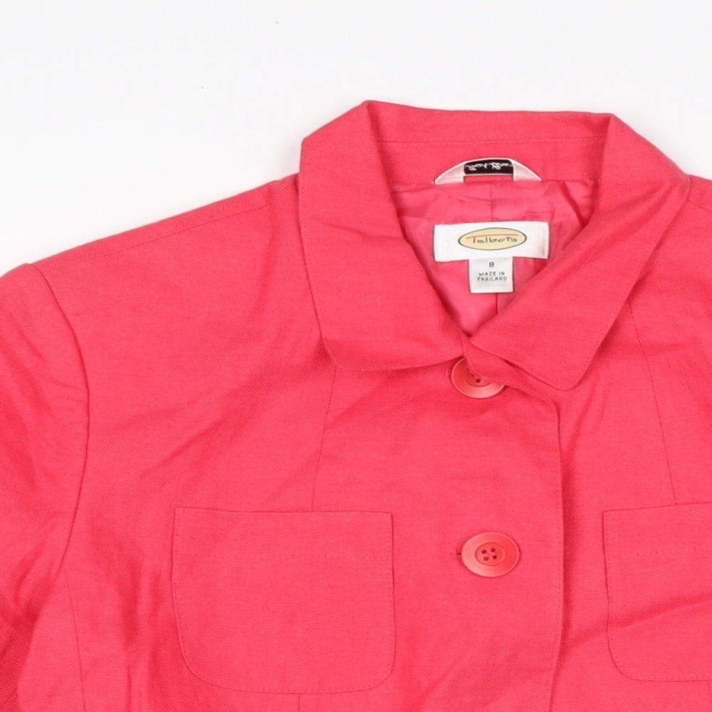 Talbots Womens Pink Jacket Size 8 Button