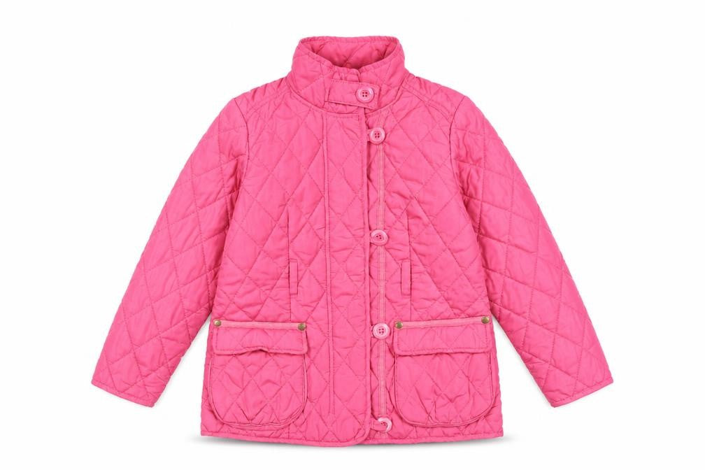 NEXT Girls Pink Quilted Coat Size 5-6 Years Zip