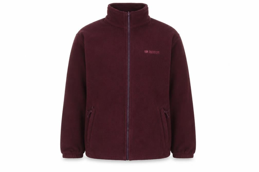 Outdoor Womens Red Mock Neck Polyester Full Zip Jumper Size 12