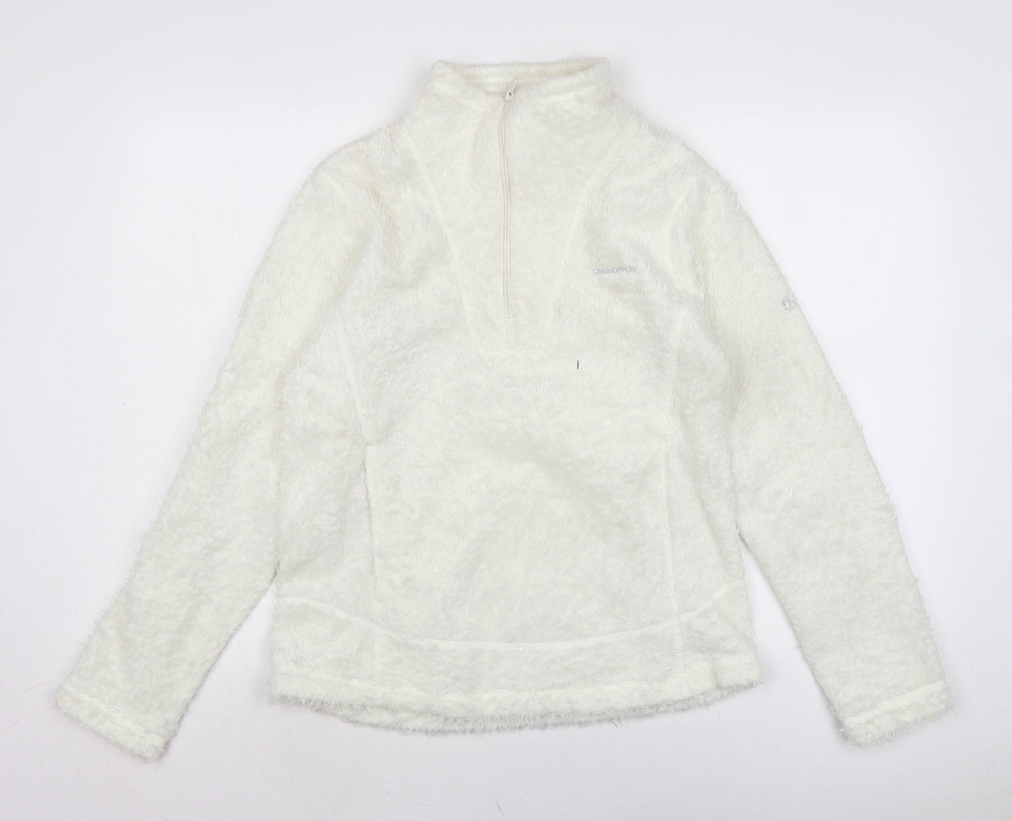 Grasshoppers Womens Ivory Mock Neck Polyester Pullover Jumper Size 12