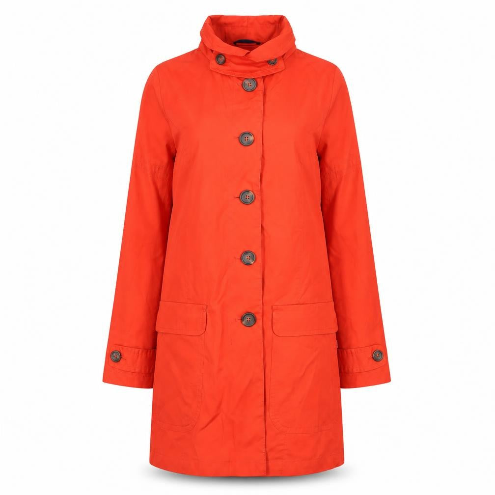 Vackpoy Womens Orange Trench Coat Coat Size M Button