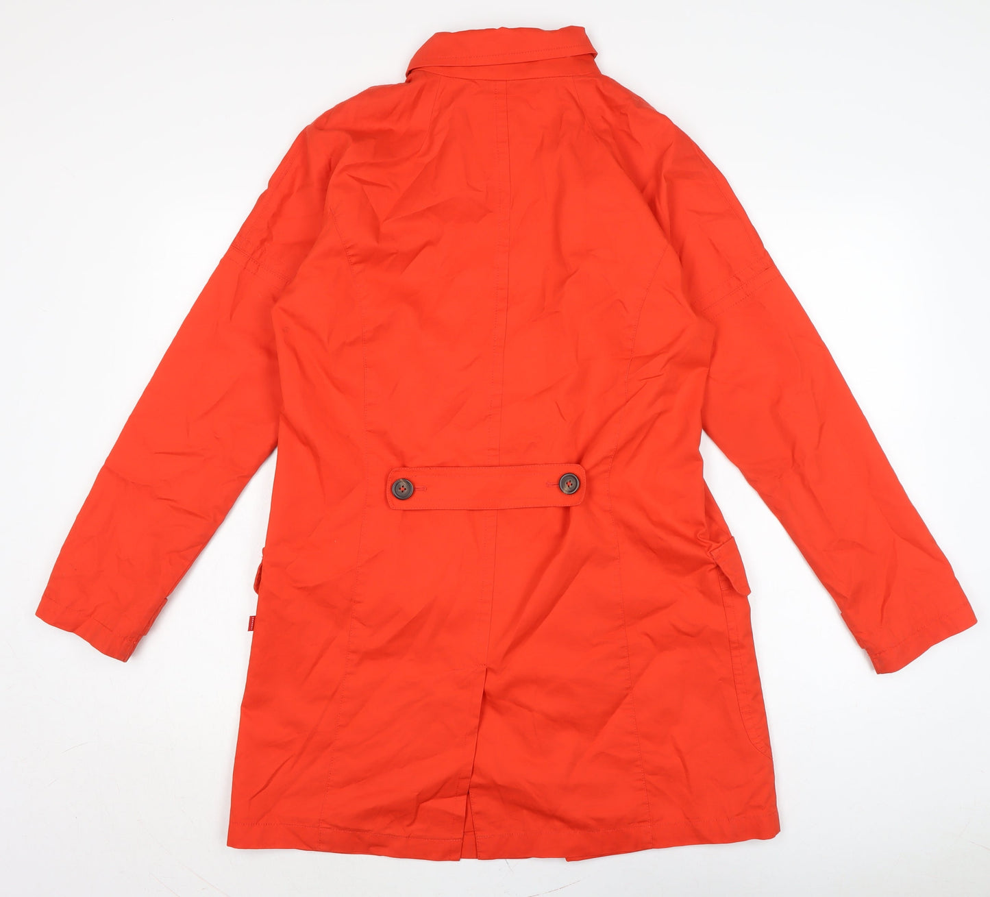 Vackpoy Womens Orange Trench Coat Coat Size M Button