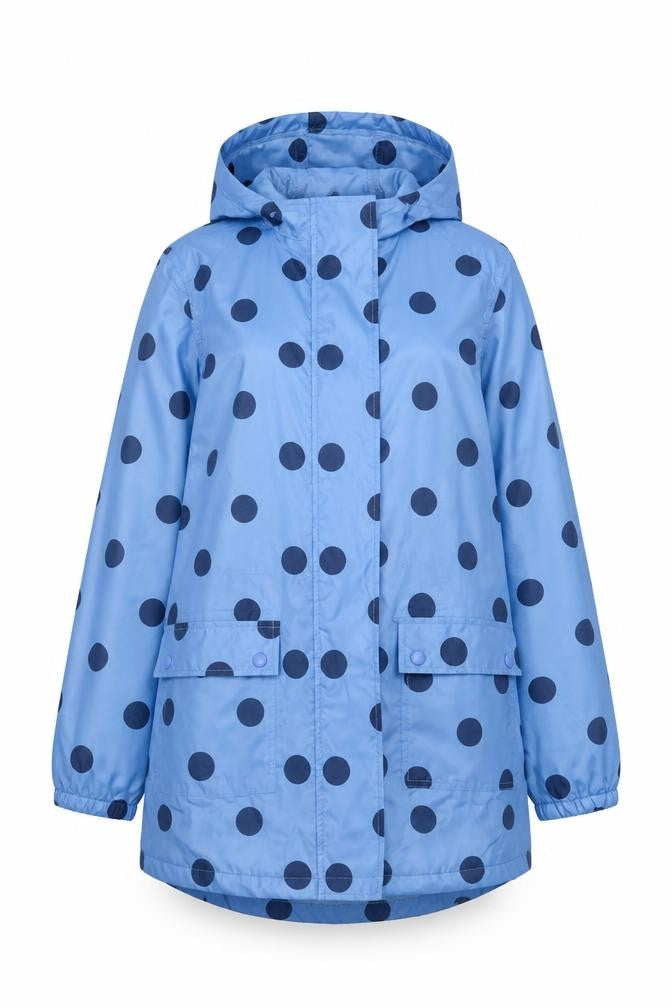 Cotton Traders Womens Blue Rain Coat Coat Size 12 Zip