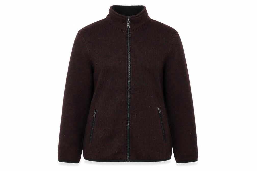 Marks & Spencer Womens Red Mock Neck Polyester Full Zip Jumper Size M